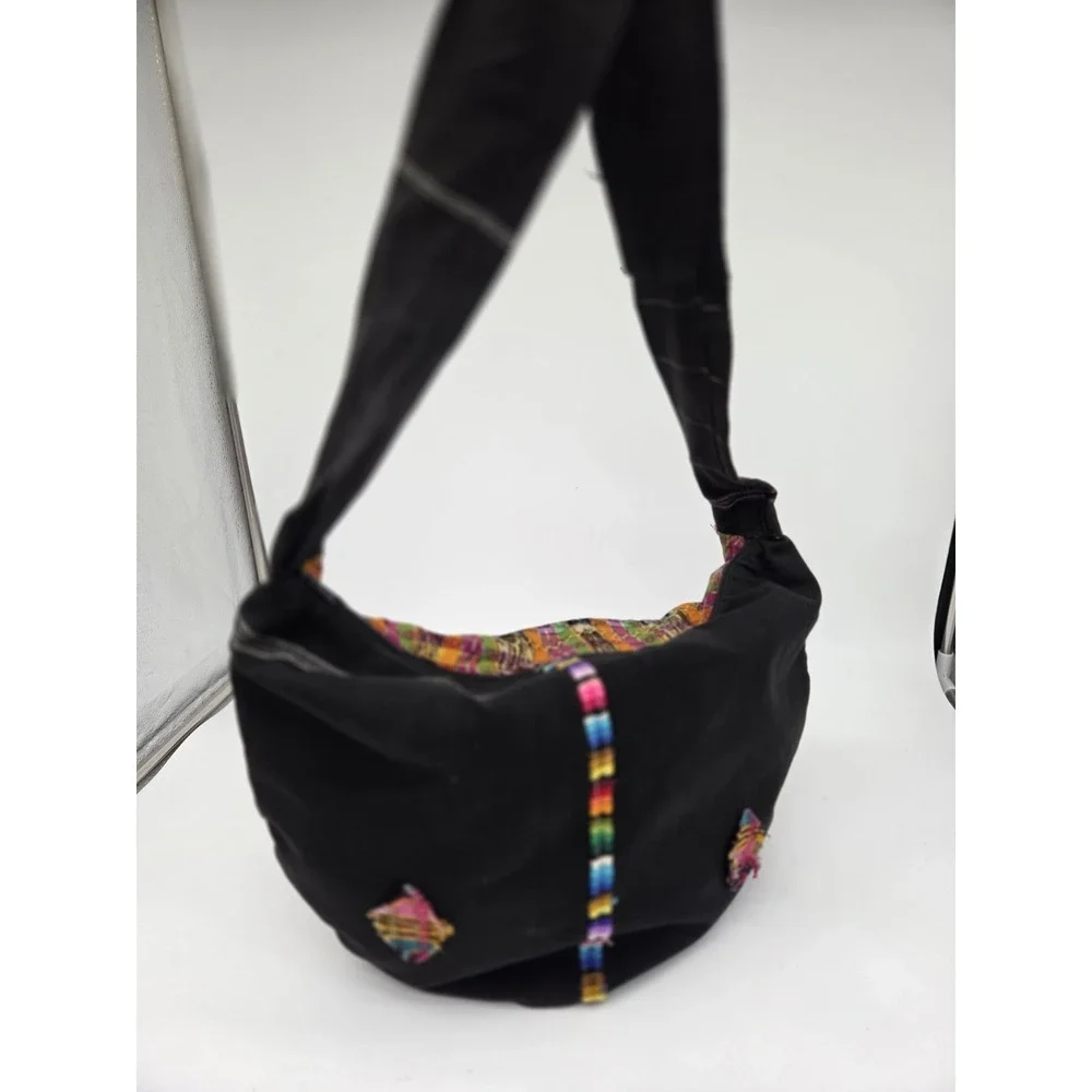 Bohemian Hippie Gypsy Embroidered Zipper Floral Hobo Crossbody Shoulder Bag